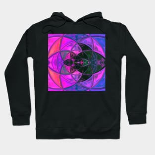 Mosaic Kaleidoscope Flower Pink Purple and Black Hoodie